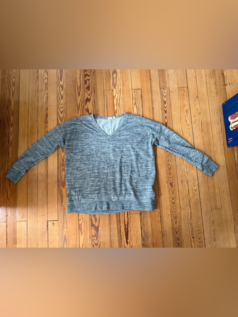 GAP Gray V-Neck Lightweight Sweater Women’s Medium Long Sleeve Soft Knit